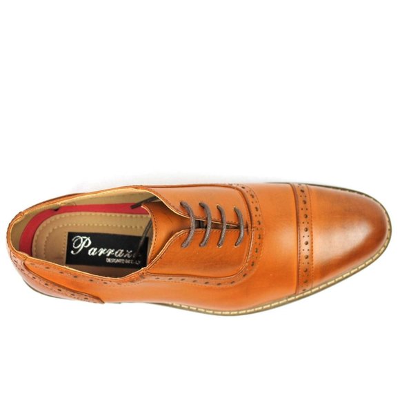 Men\'s Brown Dress Shoes Cap Toe Lace Up Oxfords Leather Lining Wedding Tuxedo main image 5